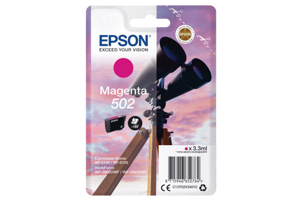 Epson 502 Magneta Ink Cartridge - T02V3 Binoculars Inkjet Printer Cartridge (T02V340)