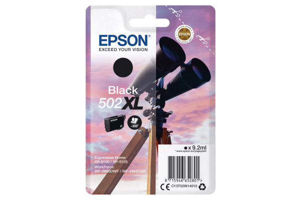 Epson 502XL High Capacity Black Ink Cartridge - T02W1 Binoculars Inkjet Printer Cartridge