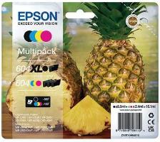 4 Color Epson 604XL Black, 604 CMY Ink Cartridge Multipack - T10H9 Pineapple (T10H9)
