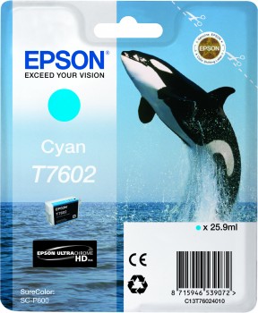 Epson Cyan Epson T7602 Ink Cartridge (C13T76024010) Printer Cartridge