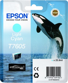 Epson Light Cyan Epson T7605 Ink Cartridge (C13T76054010) Printer Cartridge