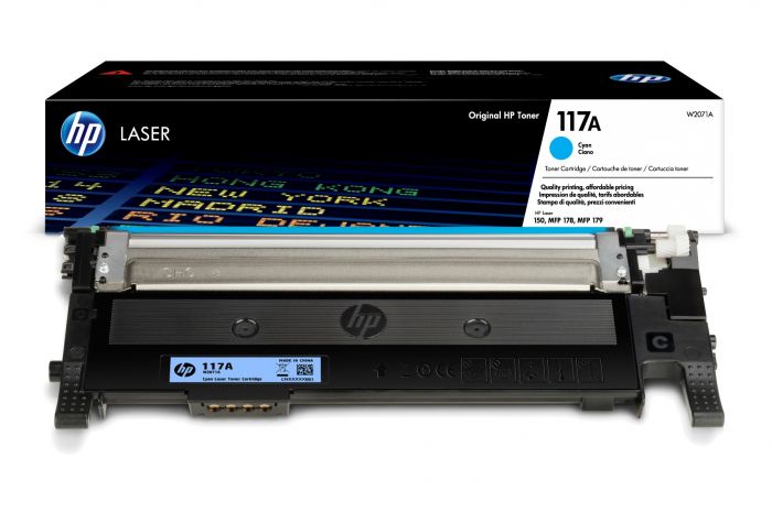 HP 117A Cyan Toner Cartridge - W2071A, 700 Page Yield (W2071A)