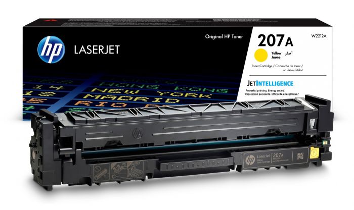 HP 207A Yellow Toner Cartridge, 1.250 Page Yield (W2212A)