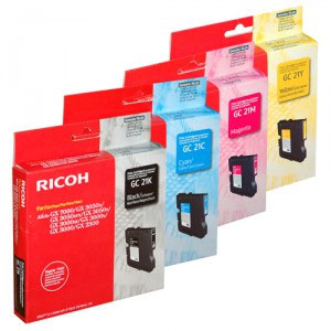 Ricoh Aficio GX 7000 High Capacity Mutipack GC 21 CMYK Ink Cartridges (Aficio GX 7000 multipack)