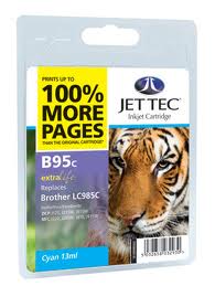 Jettec Cyan Ink Cartridge for LC985C, 13ml (B95C)