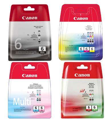 Original Canon Combo Pack of BK/C/M/YPC/PM/R/G (bci 6 Combo Pack)