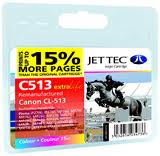 Jettec Replacement Colour Ink Cartridge for Canon CL-513, 15ml (C513)