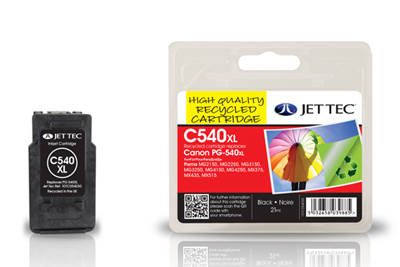 Jettec Replacement Black Ink Cartridge for Canon PG-540XL, 21ml (540XL)