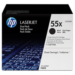 HP 55X Twin Pack High Capacity Black Toner Cartridges - CE255XD