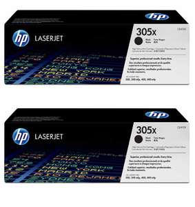 HP 305X Twin pack High Capacity Black Toner Cartridges - CE410XD (CE410XD)