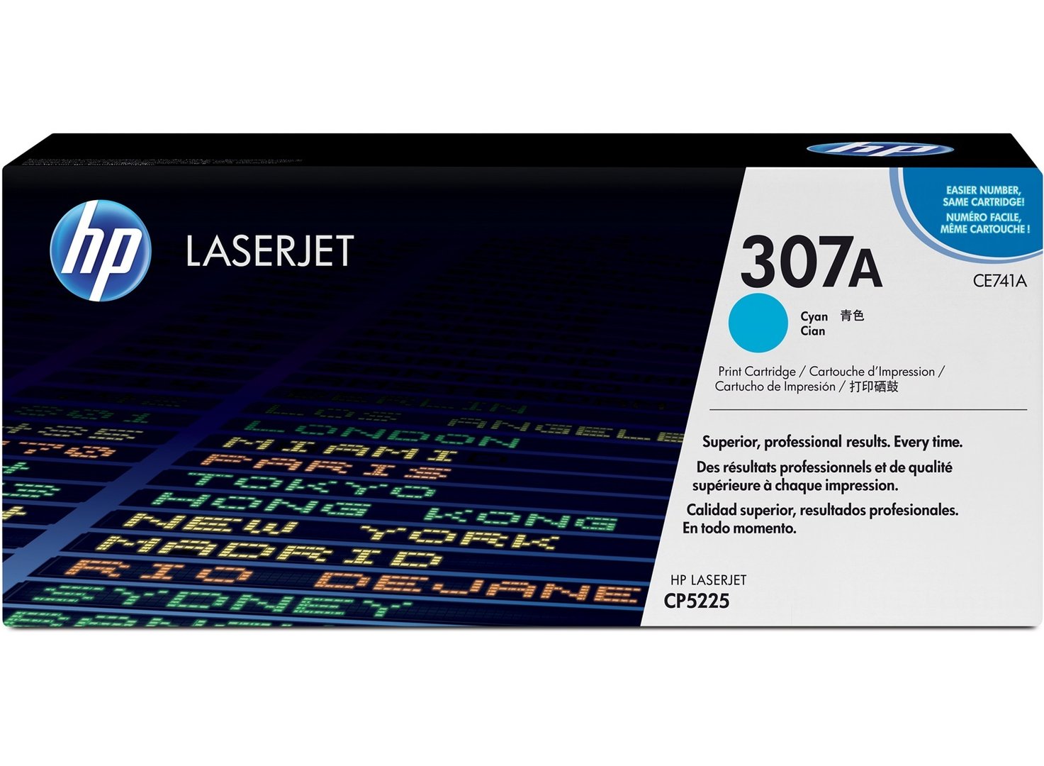 HP CE741A Cyan (307A) Toner Cartridge - CE 741A (CE741A)