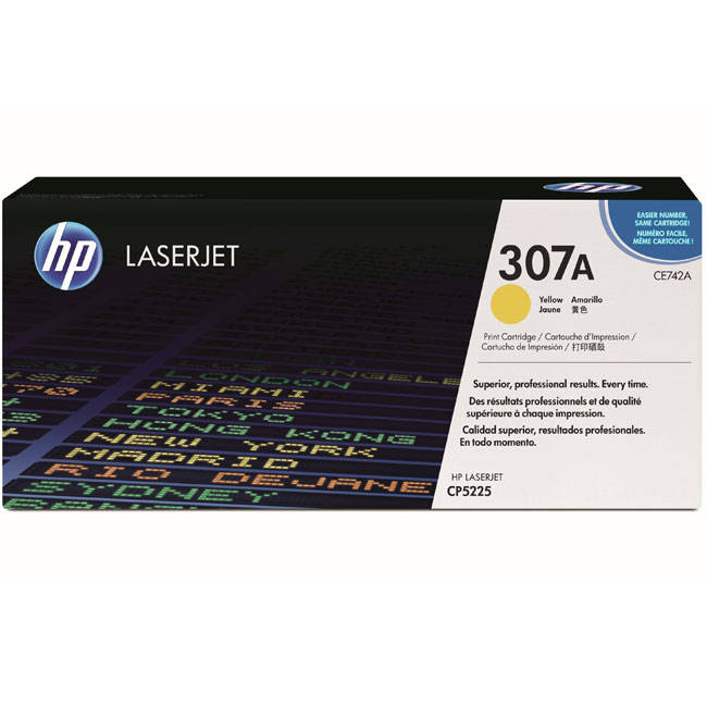 HP CE742A Yellow (307A) Toner Cartridge - CE 742A