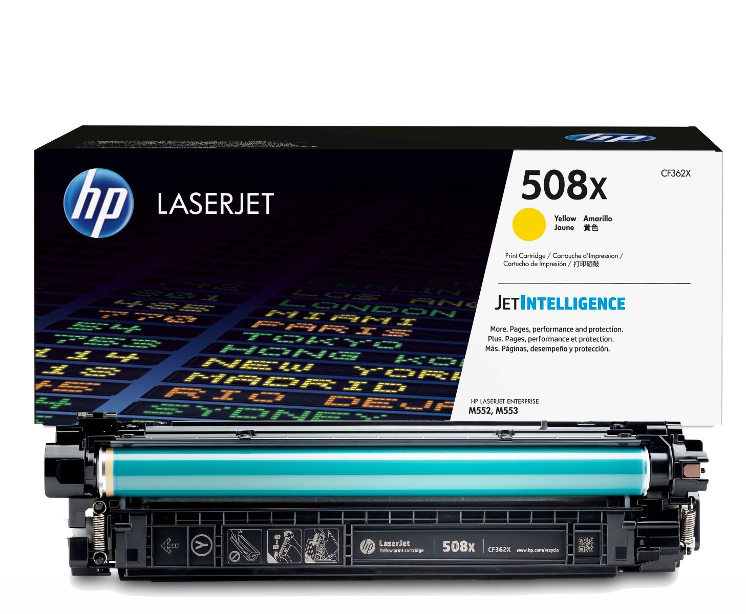 HP 508X High Capacity Yellow Toner Cartridge, 9.5K Page Yield (CF362X)