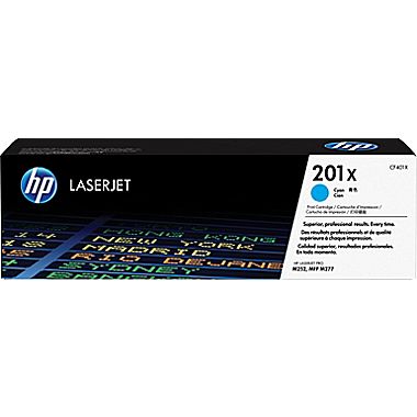 HP 201X High Capacity Cyan Toner Cartridge, 2.3K Page Yield (CF401X)