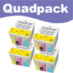 Reman Compatible Quad Pack Colour Ink Cartridges for T039040
