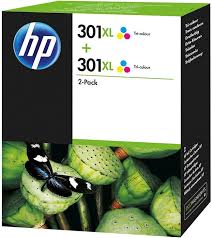 HP 301XL Ink Cartridge High Capacity Colour Twin Pack (D8J46AE)