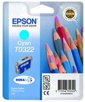 Epson T0322 DuraBrite Cyan Ink Cartridge (T032240)
