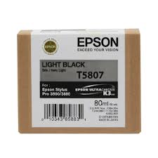 Genuine Epson T5807 Ink Light Black C13T580700 Cartridge (T5807)
