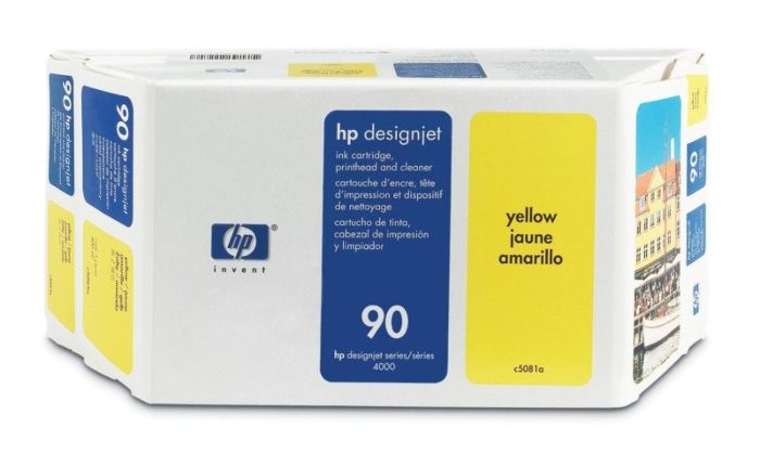 HP 90 Yellow DesignJet Value Pack ( Ink Cartridge, Printhead & Printhead Cleaner) C5081A

 (C5081A)