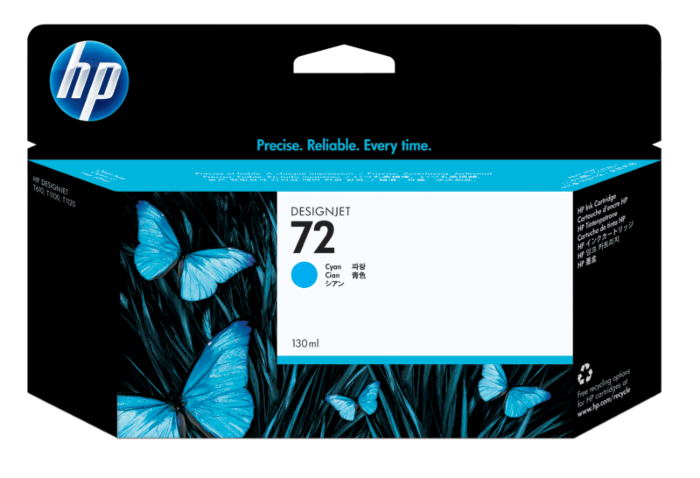 HP 72 High Capacity Cyan Ink Cartridge, 130ml (C9371A)