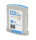 HP 88 Standard Capacity Vivera Cyan Ink Cartridge Blister Packaging