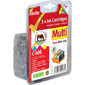 Inkrite Premium CLI-8 Cyan, Magenta, Yellow Ink Cartridges (C-008CMY)
