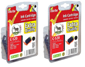 Inkrite Premium PGI 520BK Twin Pack Black Ink Cartridges ( 520-TWIN Black ) (C-520BK-TWIN)