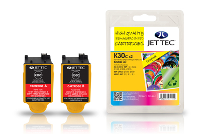 Jettec K30CX2 Replacement Twin Pack Colour Ink Cartridges (Alternative to Kodak 30 8898033) (K30CX2)