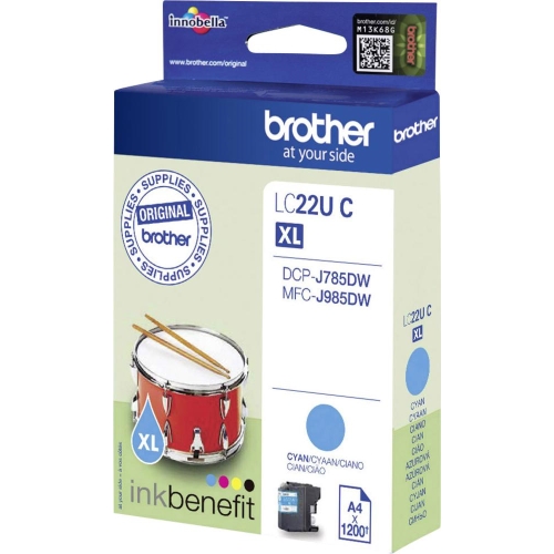Brother LC22UC XL Cyan Ink Cartridge - LC-22UC Inkjet Printer Cartridge (LC22UC)