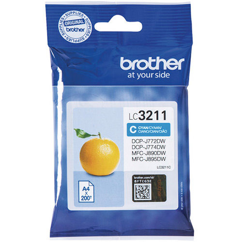Brother LC3211C Cyan Ink Cartridge - LC-3211C Inkjet Printer Cartridge (LC3211C)