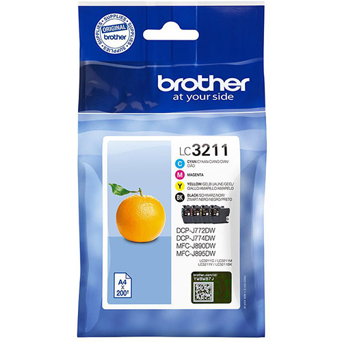 Brother LC3211 Four Pack Ink Cartridges Multipack (LC3211BK/LC3211C/LC3211M/LC3211Y)