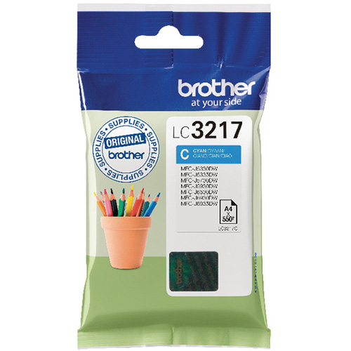 Brother LC3217 Ink Cartridge Cyan, LC-3217C Inkjet Printer Cartridge