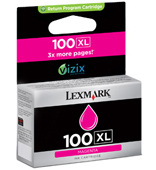 Lexmark 100XL High Capacity Magenta Return Program Ink Cartridge - 014N1070E