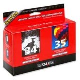 Lexmark High Yield No 34 Black & No 35 Colour Ink Cartridges (80D2974)