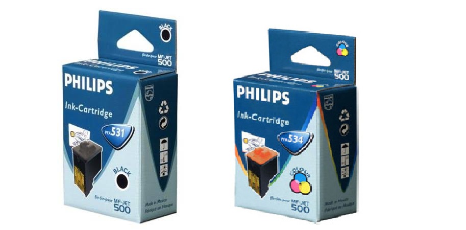 Philips PFA531 & PFA534 Pack - Black & Tri Colour Ink Cartridges (PFA-531_PFA534)