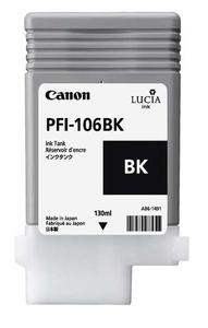 Canon PFI 106BK Black Ink Cartridge, 130ml (PFI-106BK)