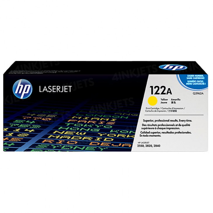 HP Q3962A Yellow Laser Toner Cartridge (122A) (Q3962A)