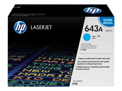 HP Q5951A Cyan Laser Toner Cartridge (643A) (Q5951A)