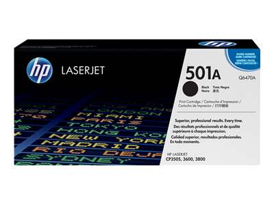 HP 501A Black Laser Toner Cartridge - Q6470A