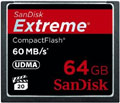 SanDisk 64GB Extreme Compact Flash Memory Card, 60MB/s