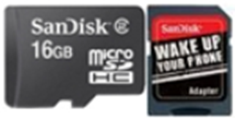 SanDisk Micro SD Memory Card - 16GB with SD Adapter