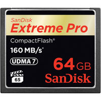 SanDisk 64GB Extreme Pro Compact Flash Memory Card - 160MB/s