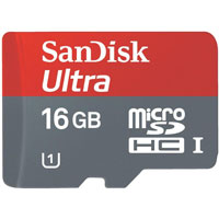 SanDisk 16GB Class 10 Ultra Micro SD Memory Card with SD Adapter