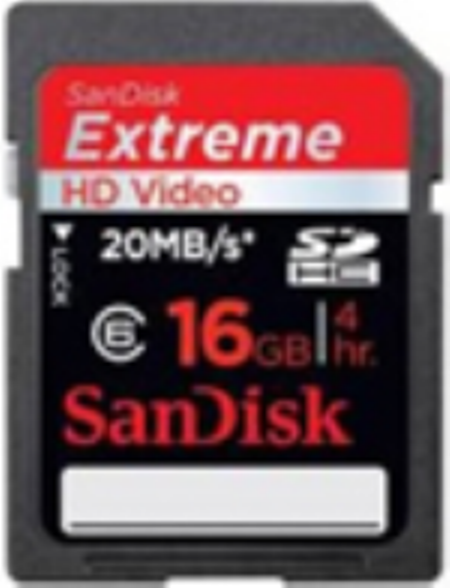 SanDisk 16GB SDHC Extreme HD Video Memory Card - 45MB/s