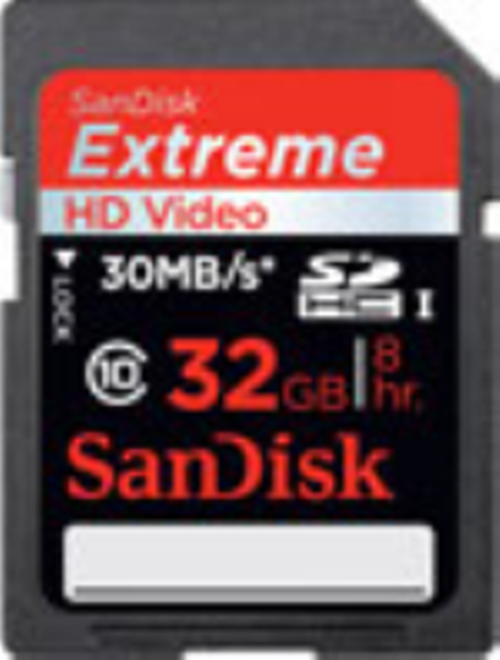 SanDisk 32GB SDHC Extreme HD Video Memory Card - 45MB/s