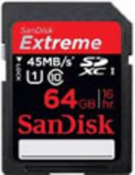 SanDisk 64GB SDXC Extreme HD Video Memory Card - 45MB/s
