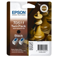 Epson T0511 Twin Pack Black Ink Cartridges for S020108 & S020189 (T051142)