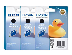 Triple Pack of Epson T0551 Black Ink Cartridges (Triple Pack T0551)