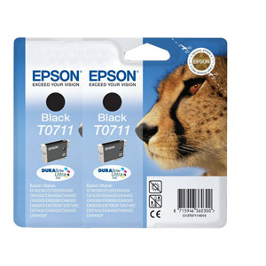 Twin Pack of Epson T0711 Black Ink Cartridges (Twin Pack T0711)