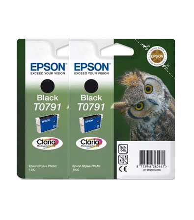 Twin Pack of Epson T0791 Black Ink Cartridges (Twin Pack T0791)